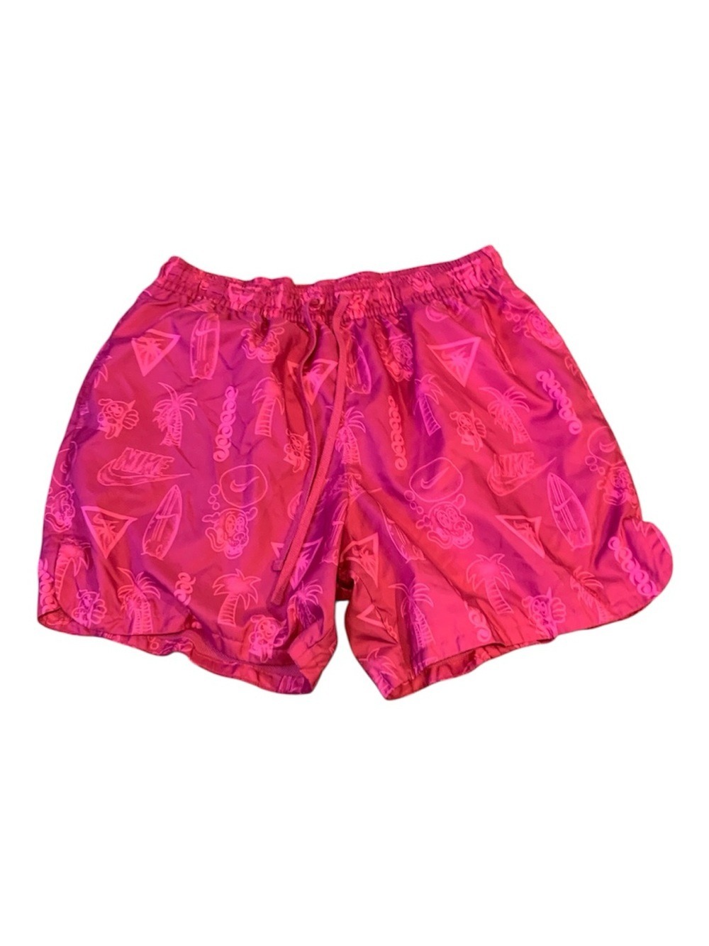 NIKE Men’Hot Pink Tropical Print Swim Shorts size large